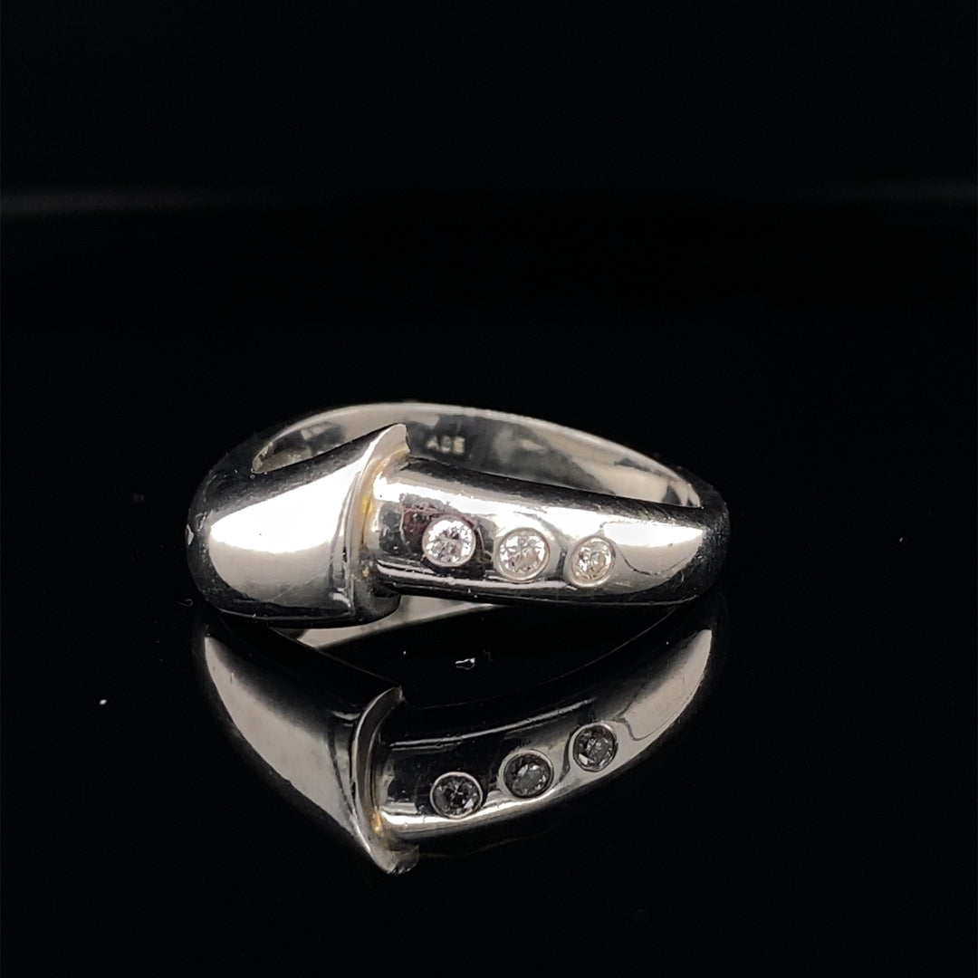 Vintage Platinum and 18k Diamond Band