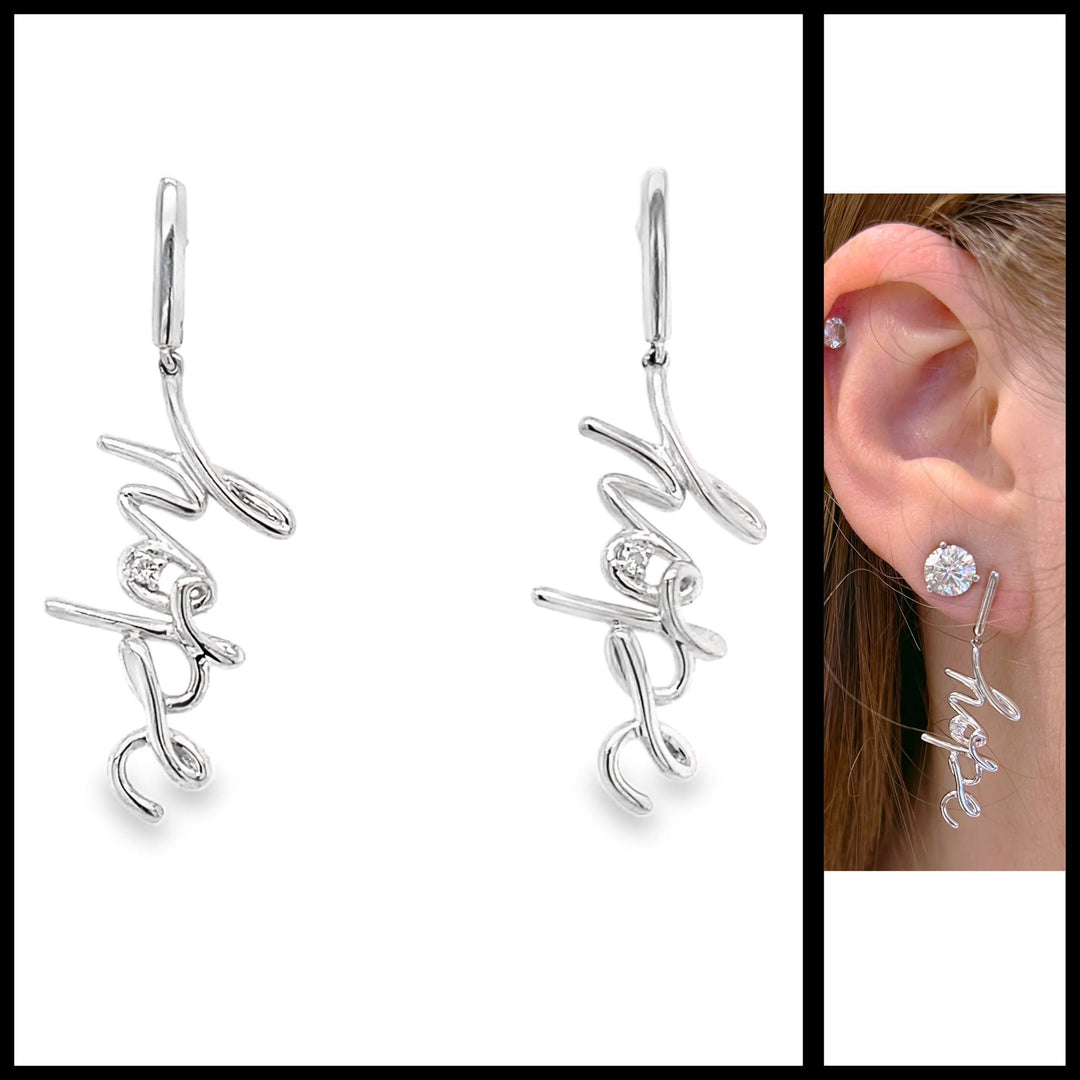 "H.O.P.E." diamond earrings