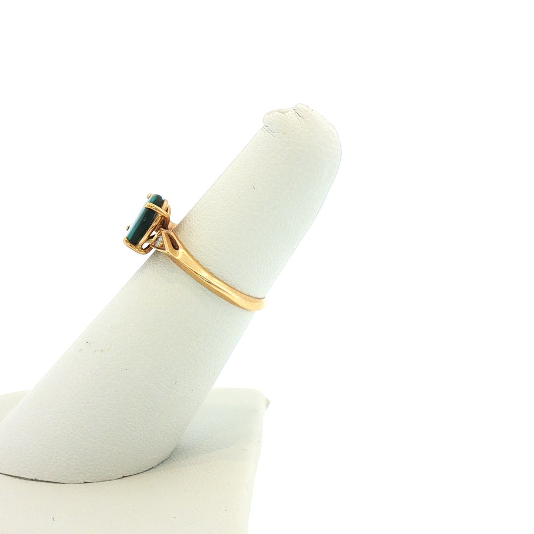 Yellow Gold Oval Opal Multistone Ring