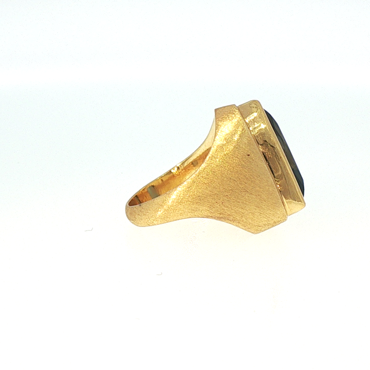 Burle Marx London Blue Topaz 18k Yellow Gold Statement Ring with GIA Report