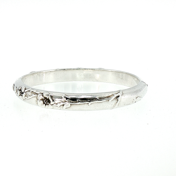 Vintage Tiffany & Co. "Nature" Silver Floral Motif Bangle Bracelet