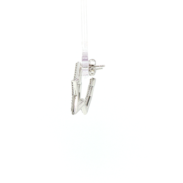 Diamond Open Star Silhouette Stud Earrings in 10k White Gold