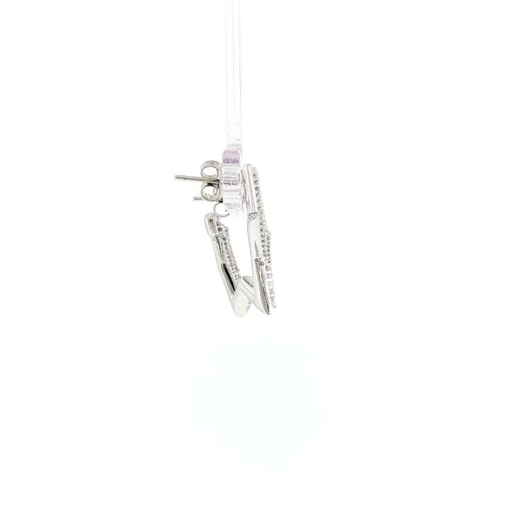 Diamond Open Star Silhouette Stud Earrings in 10k White Gold