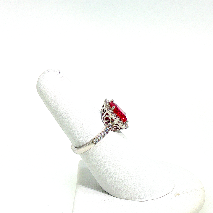 Lab Created Ruby and Sapphire Cocktail Ring in Sterling Silver
