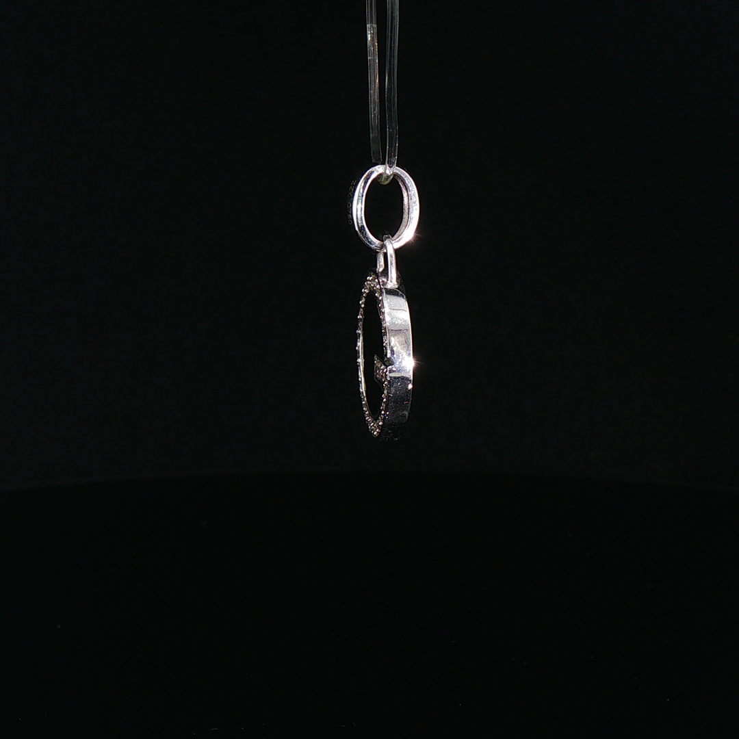 Diamond Initial 'G' Pendant in 18k White Gold