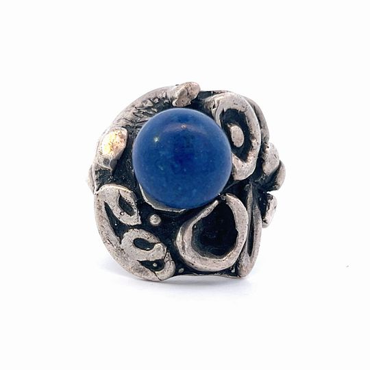 Large Lapis Sterling Silver Ring