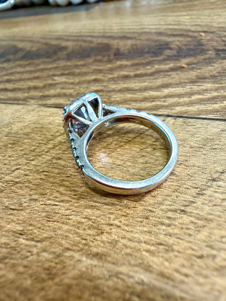 925 Sterling Silver Moissanite Ring