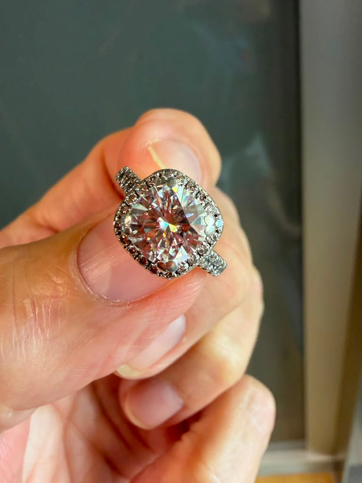 925 Sterling Silver Moissanite Ring
