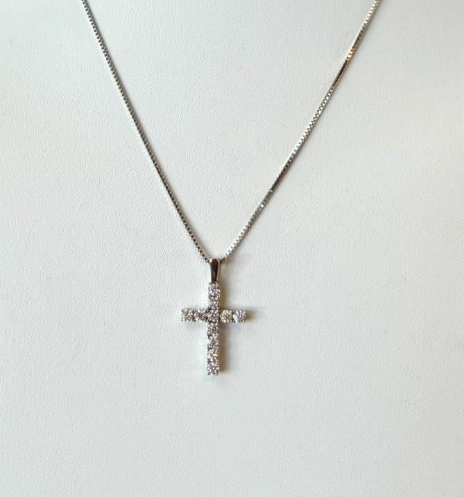 Sterling Silver Lab Diamond Pendant Necklace