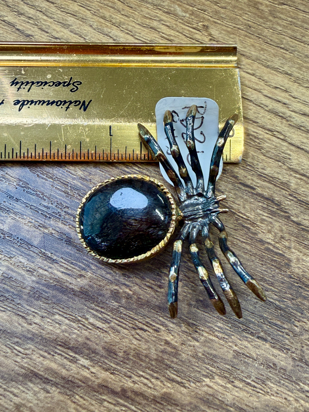 Rutilated Quartz Silver 18k Spider Pendant