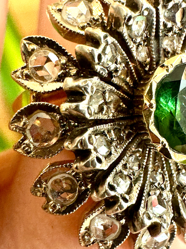 Early 1900's Diamond and Tsavorite Ring