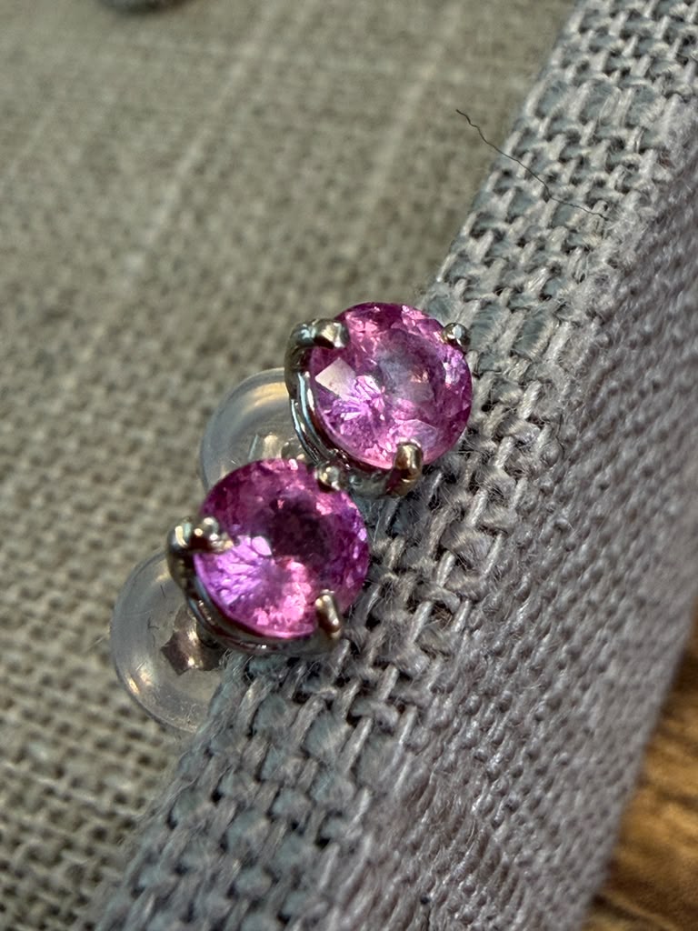 Pink Sapphire Stud Earrings