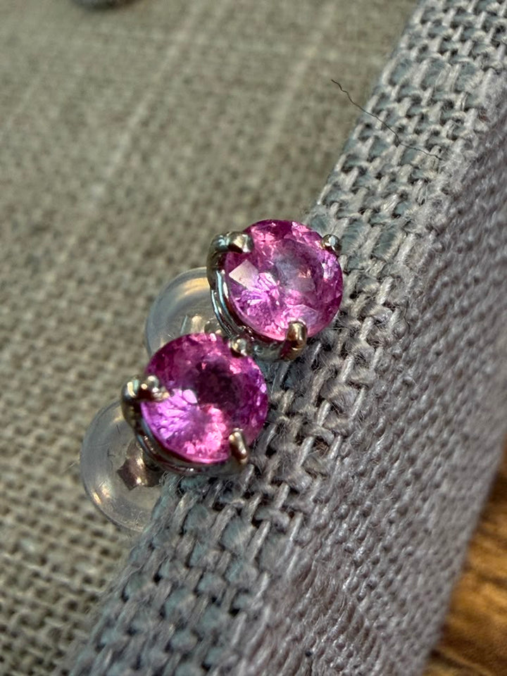 Pink Sapphire Stud Earrings