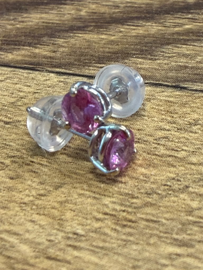 Pink Sapphire Stud Earrings