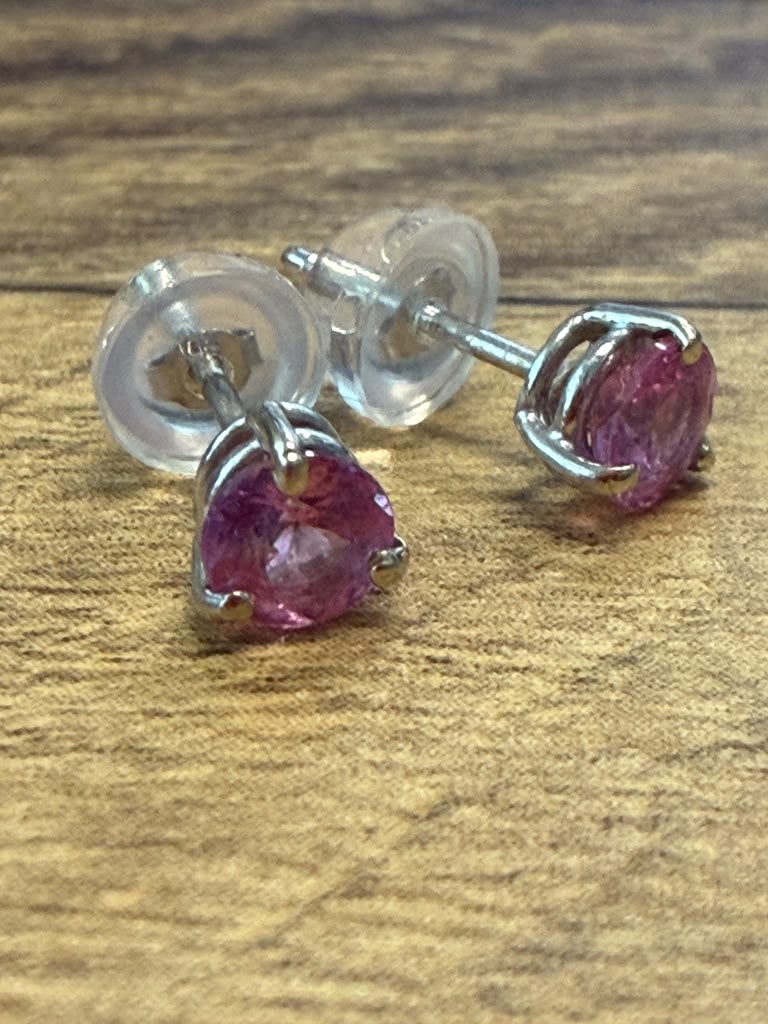 Pink Sapphire Stud Earrings