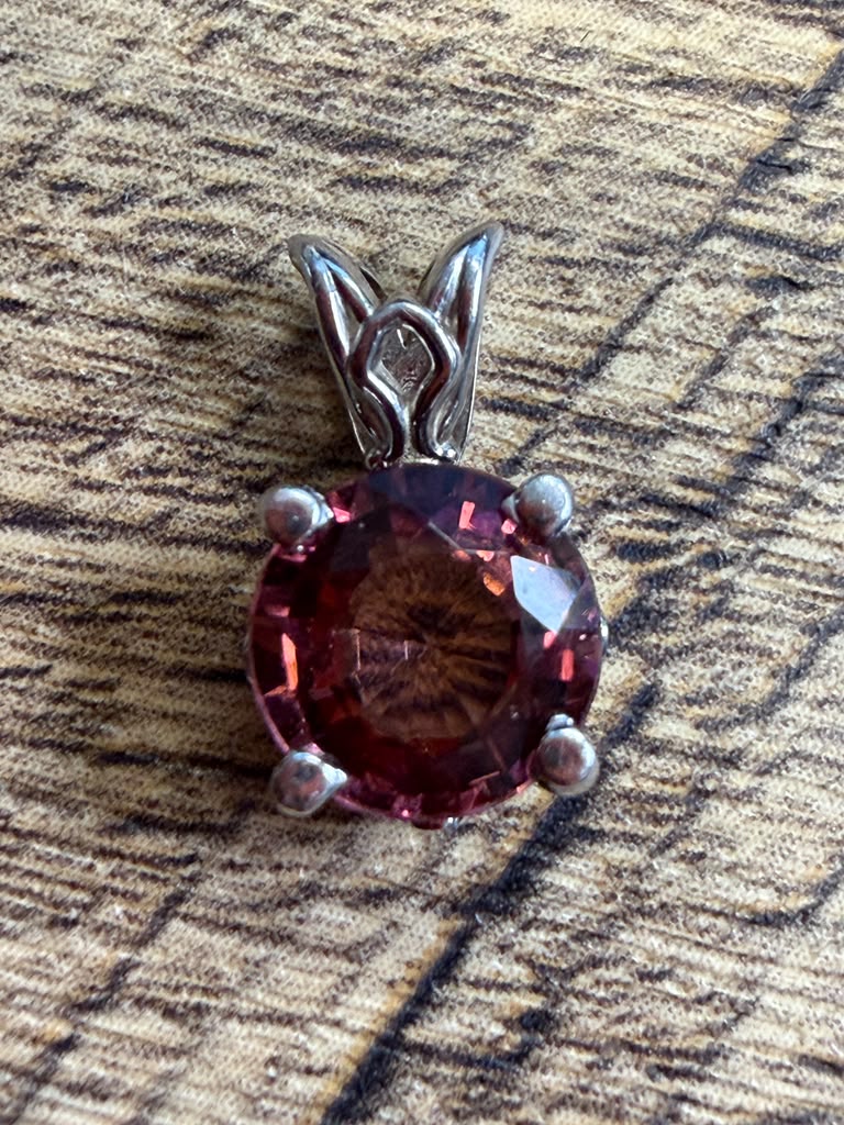 14k White Gold Tourmaline Pendant