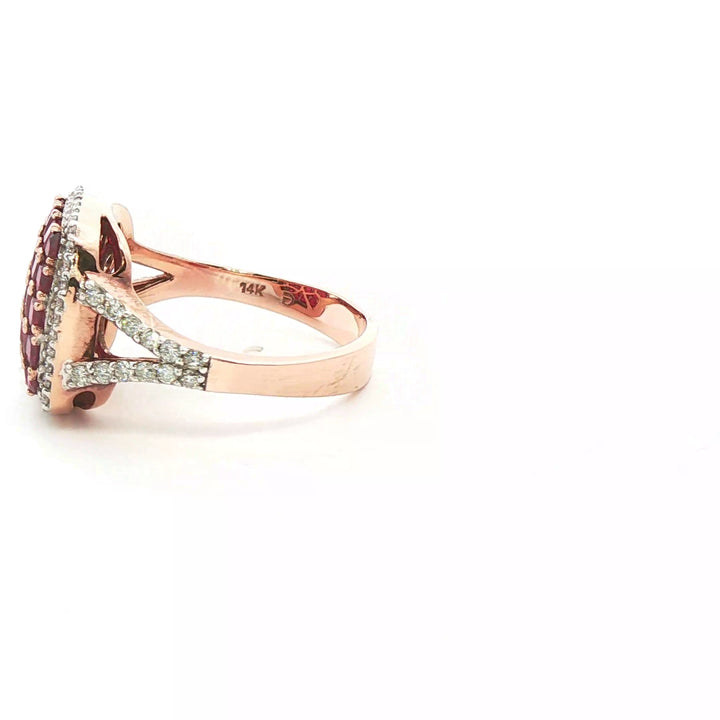 Ruby and Diamond Checkerboard Ring