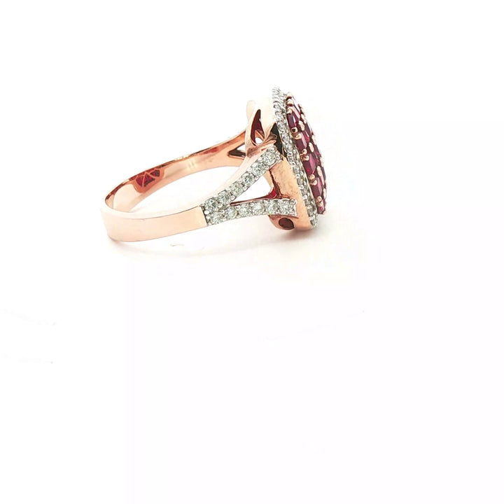 Ruby and Diamond Checkerboard Ring