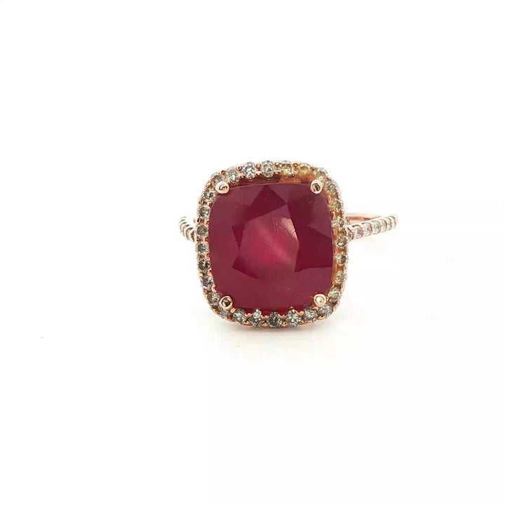 7.37 CTW Ruby Diamond Ring