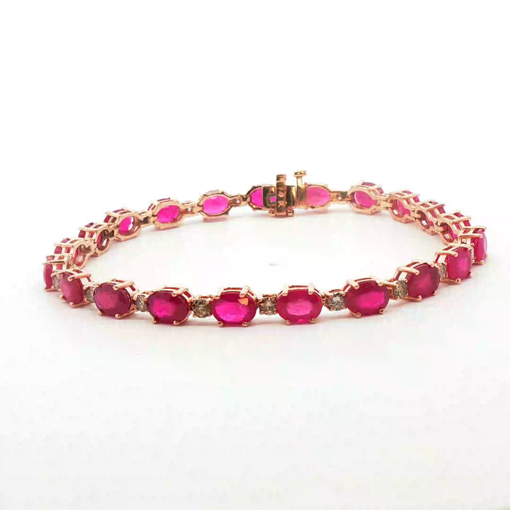 ruby diamond bracelet 14 rose gold
