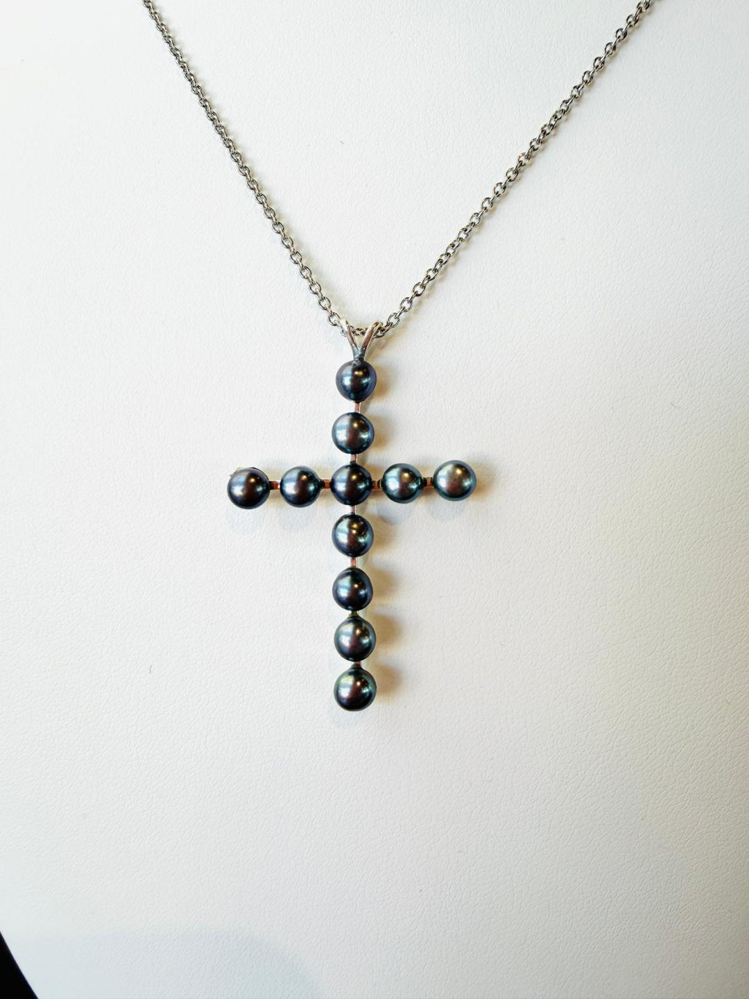 Dyed Freshwater Pearl Cross Pendant